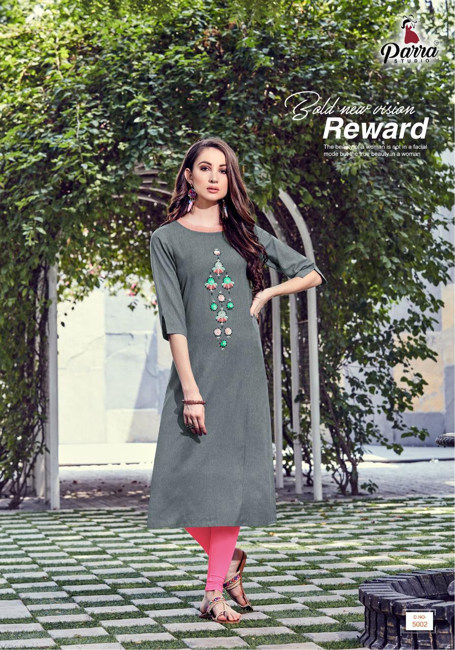 Parra Studio Present Minaz Designer Kurtis Catalogue.