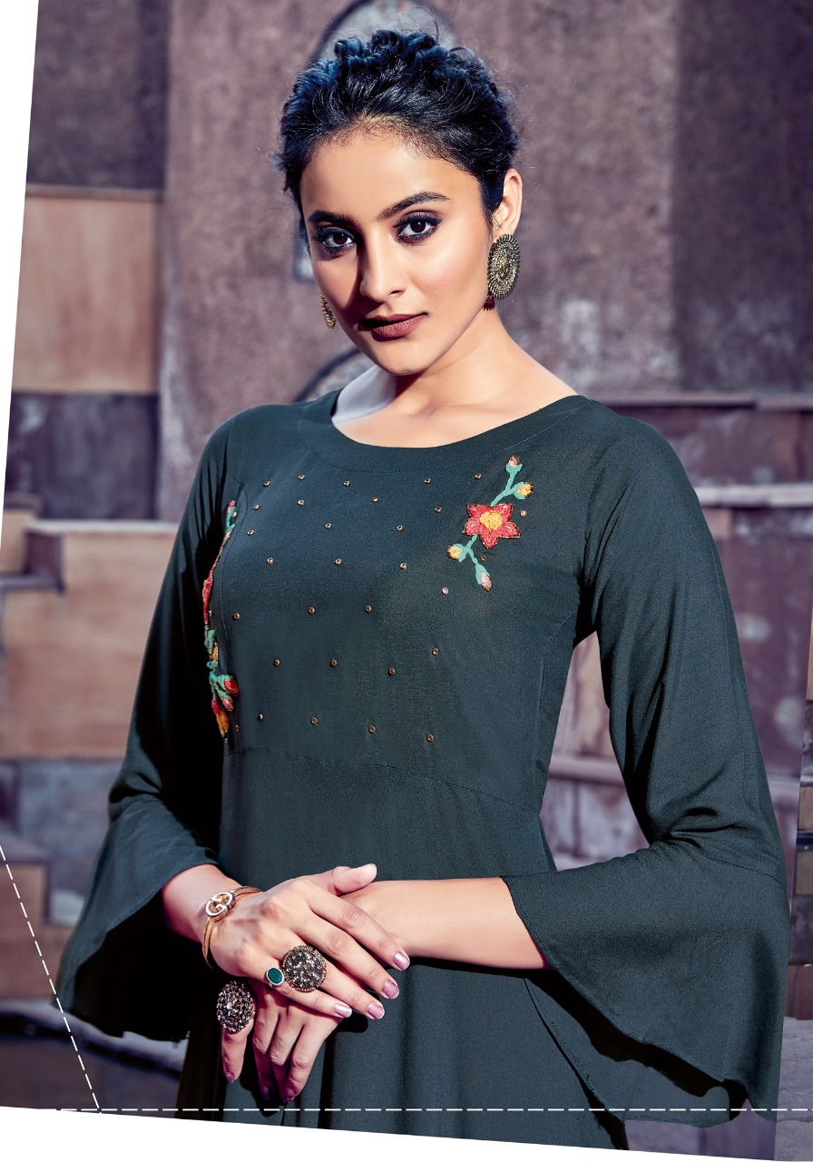 Embroidered Georgette Pakistani Suit in Dark Green : KGZT4641