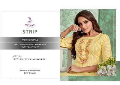 Poonam By Strip Rayon Striped Casual Wear Kurtis Catalogue