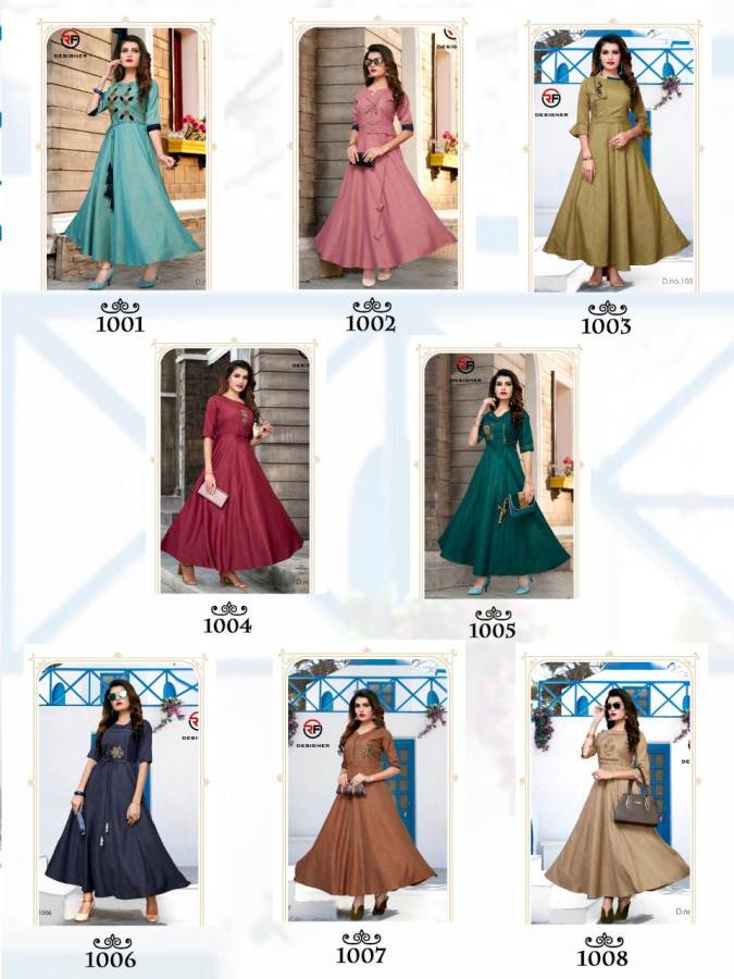 Rf By Rajwadi Vol 4 Two Tone Silk Long Gown Style Kurtis Catalogue