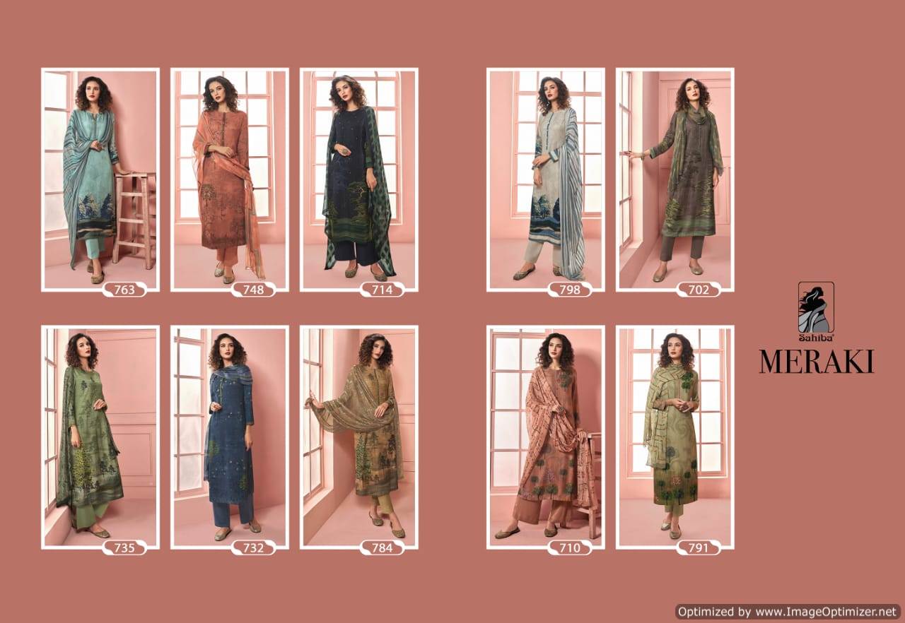 Sahiba By Meraki Heavy Digital Printed Winter Collection Of Dress Material.
