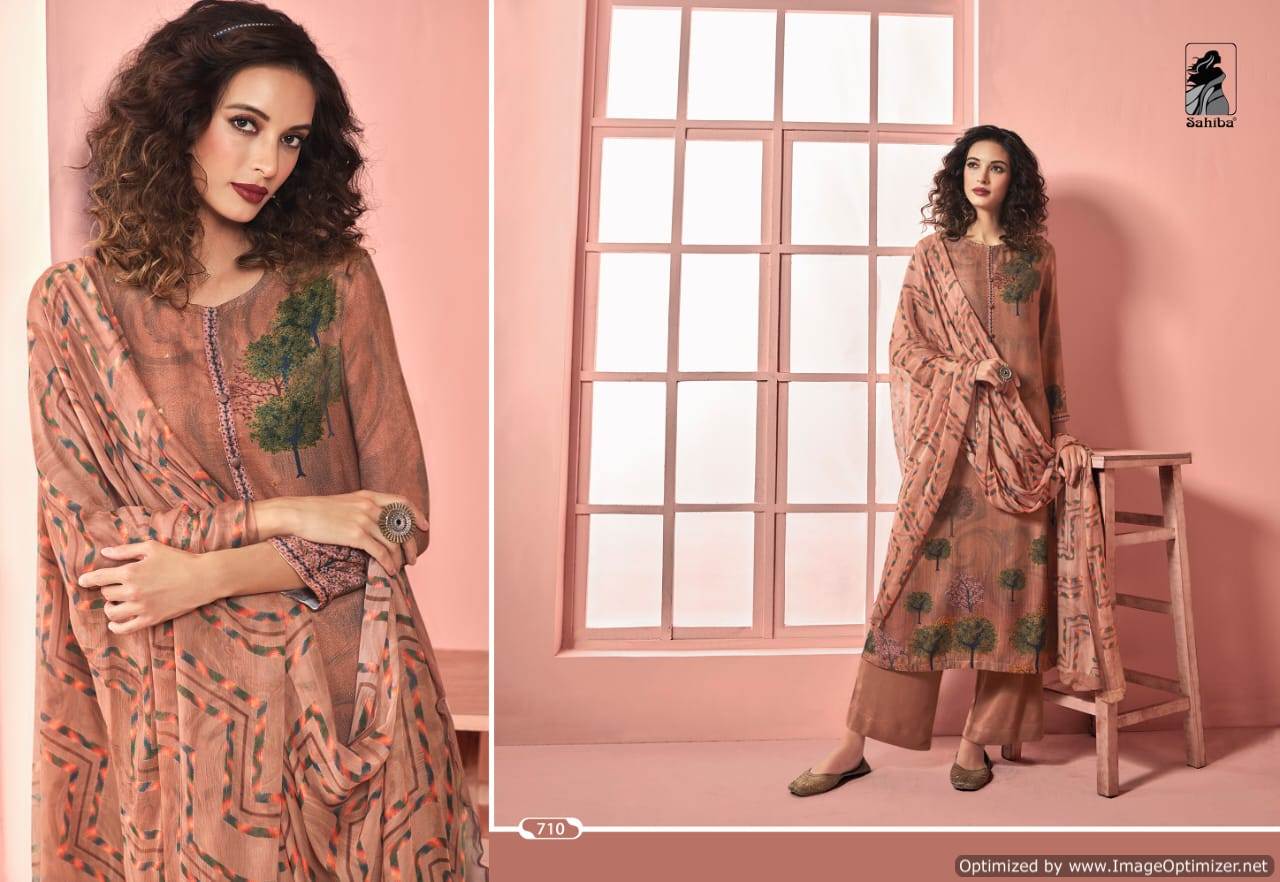 Sahiba By Meraki Heavy Digital Printed Winter Collection Of Dress Material.