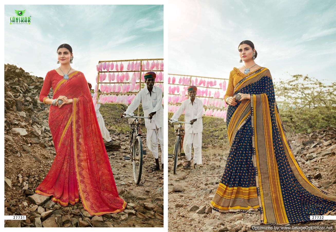 Sanskar By Chaljuthi Vol 2 Running Wear Georgette Printed Saree
