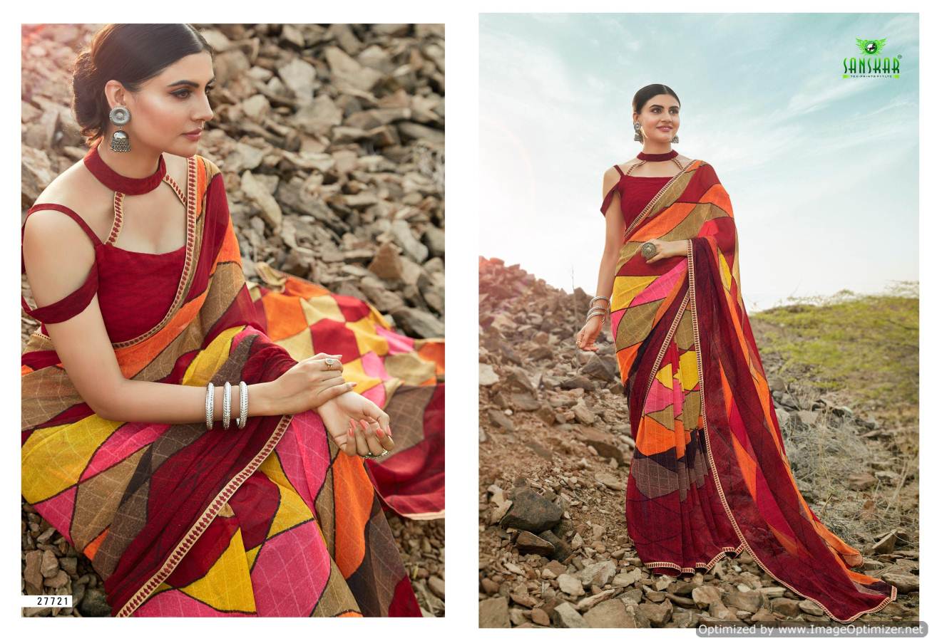 Sanskar By Chaljuthi Vol 2 Running Wear Georgette Printed Saree