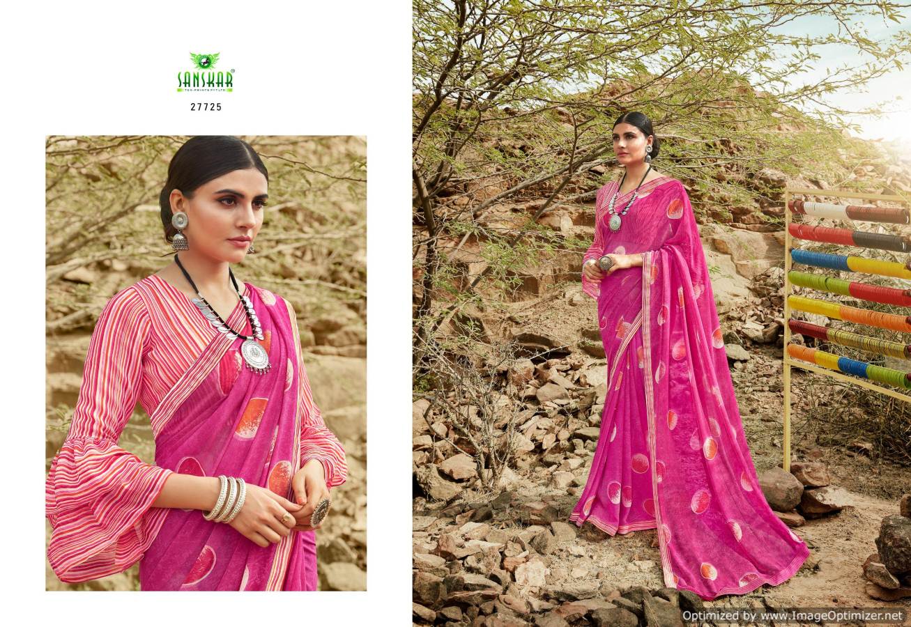 Sanskar By Chaljuthi Vol 2 Running Wear Georgette Printed Saree