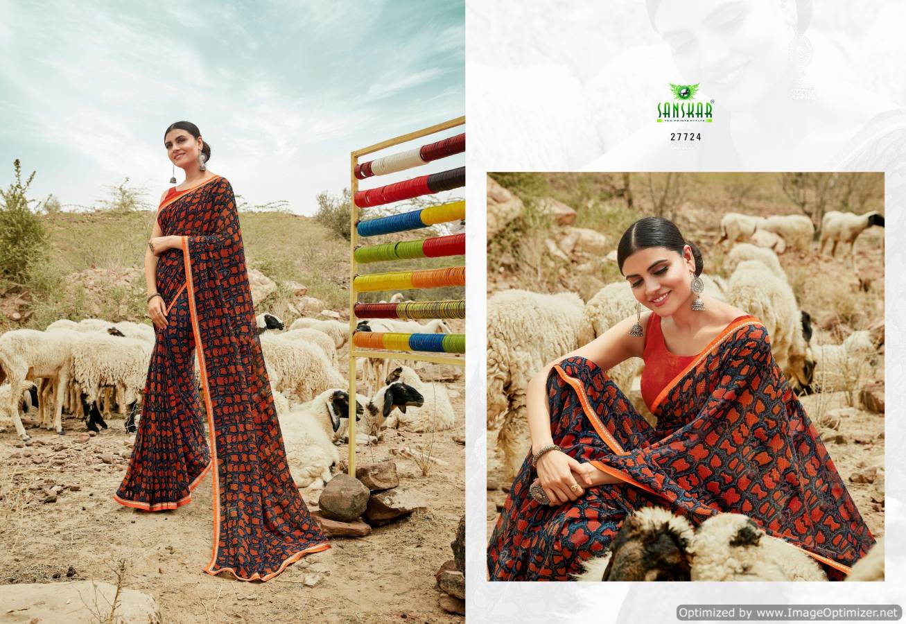 Sanskar By Chaljuthi Vol 2 Running Wear Georgette Printed Saree