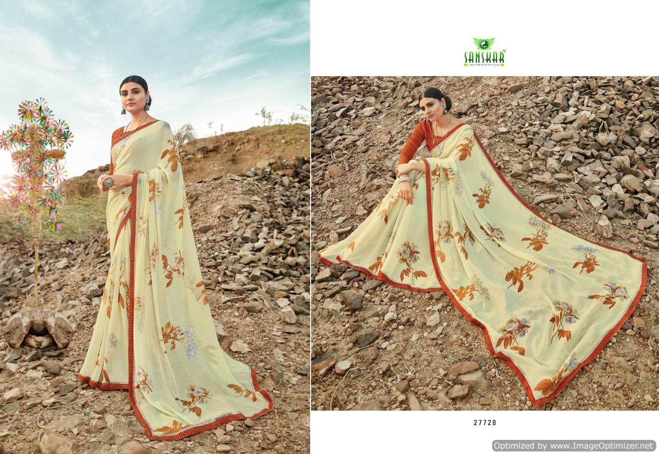 Sanskar By Chaljuthi Vol 2 Running Wear Georgette Printed Saree