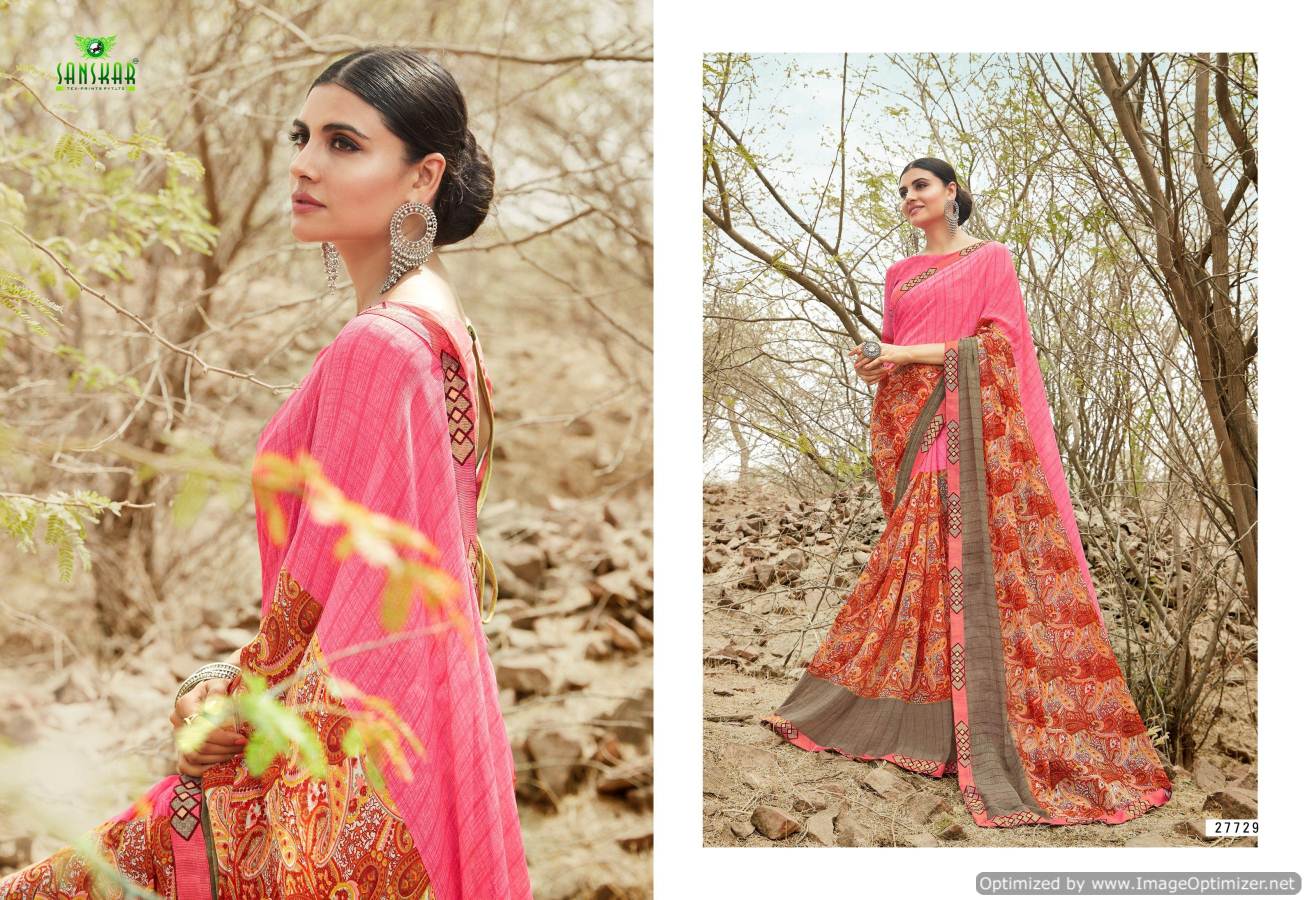 Sanskar By Chaljuthi Vol 2 Running Wear Georgette Printed Saree