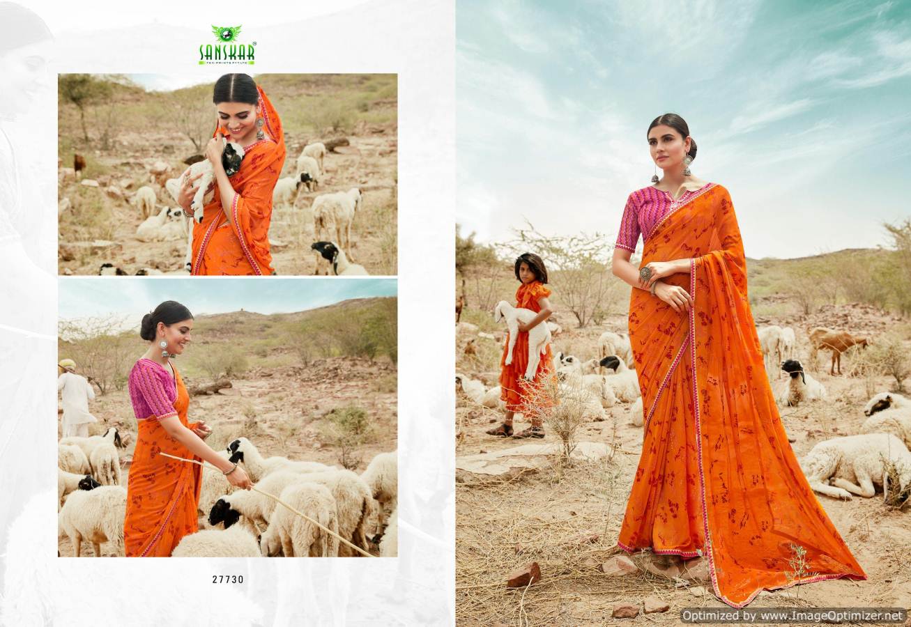 Sanskar By Chaljuthi Vol 2 Running Wear Georgette Printed Saree
