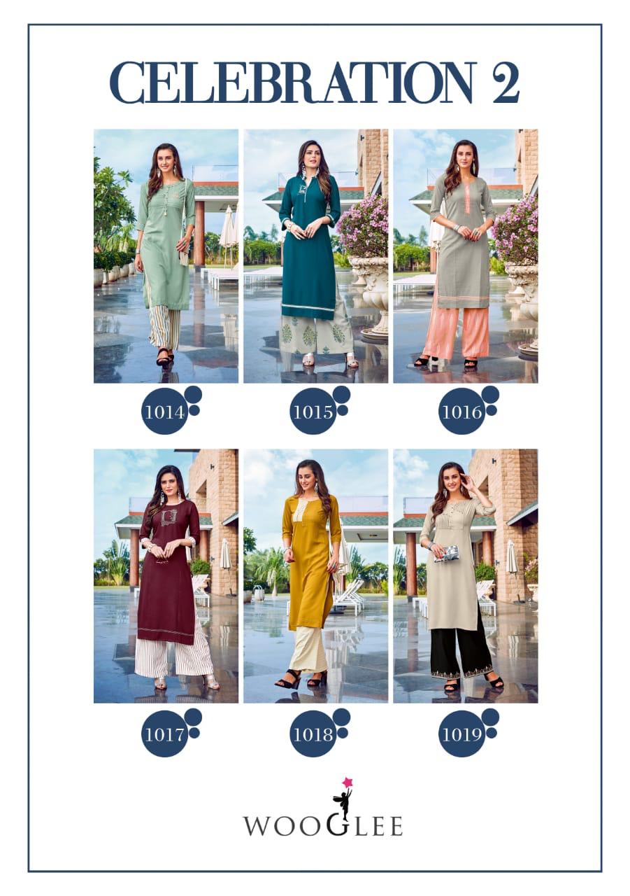 Wooglee By Celebration Vol 2 Designer Kurtis And Plazzo Catalogue