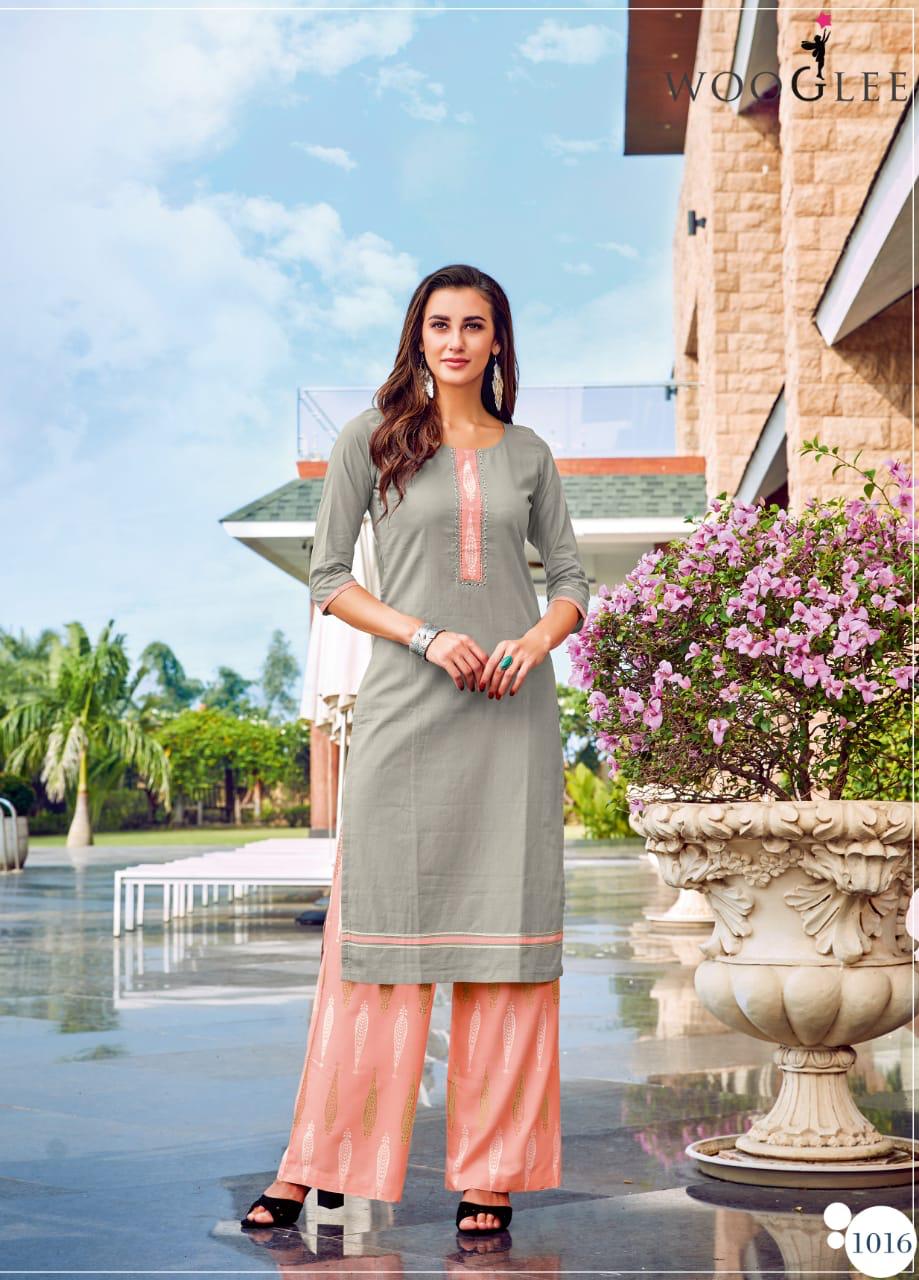Wooglee By Celebration Vol 2 Designer Kurtis And Plazzo Catalogue