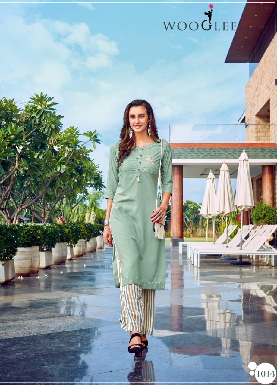 Wooglee By Celebration Vol 2 Designer Kurtis And Plazzo Catalogue