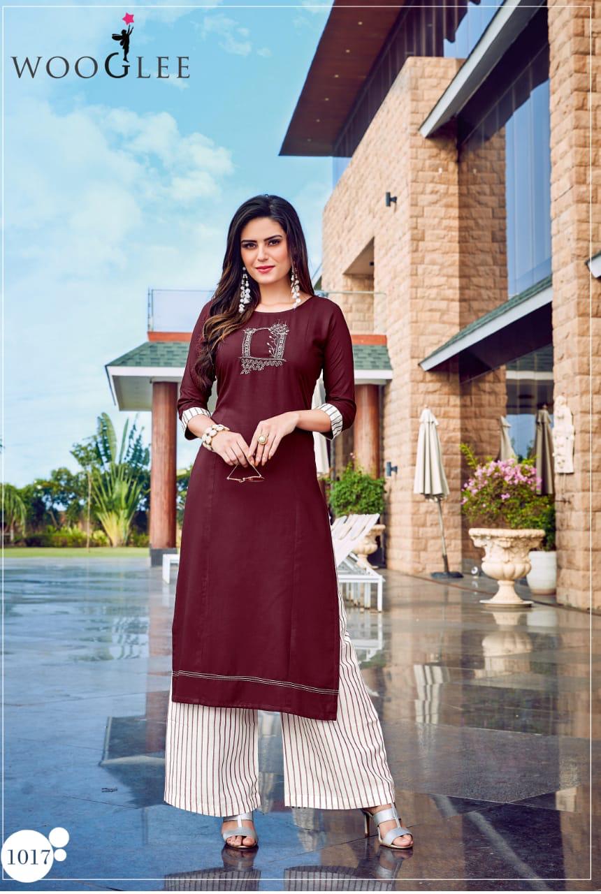 Wooglee By Celebration Vol 2 Designer Kurtis And Plazzo Catalogue