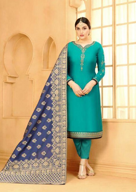Y.c  By Banarasi 4 Designer Satin Georgette Salwar Suits