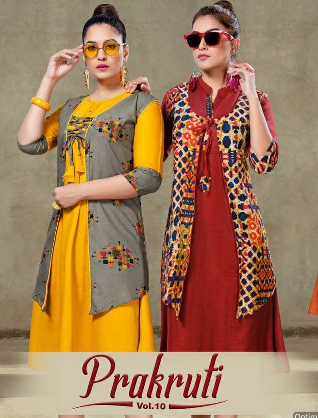 Kinti  By Prakruti  Vol 10 Heavy Rayon Printed Kurti