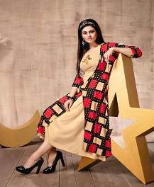 Fly Free Presents Gazal 3 Heavy Rayon Plain And Printed Kurti