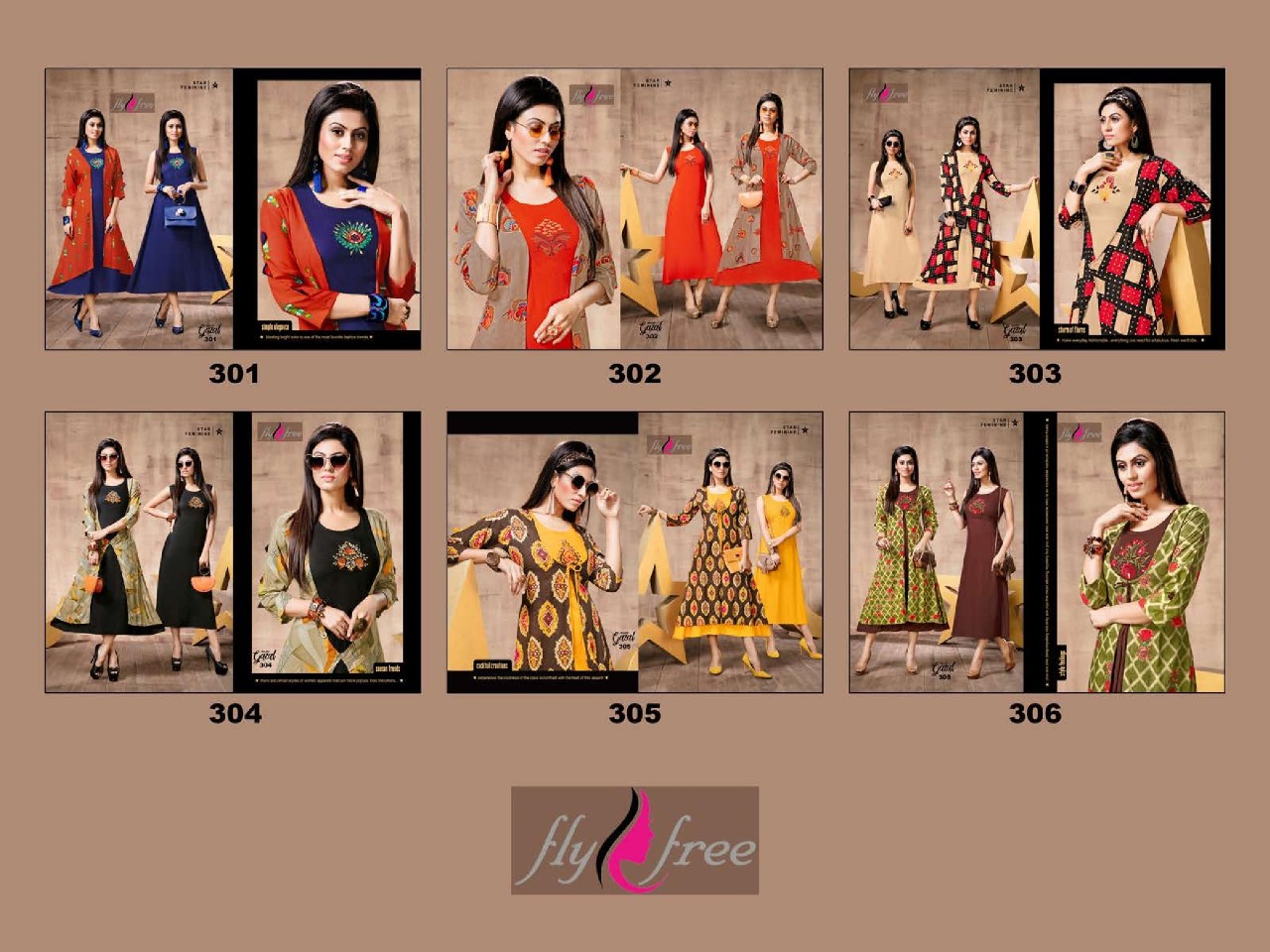 Fly Free Presents Gazal 3 Heavy Rayon Plain And Printed Kurti