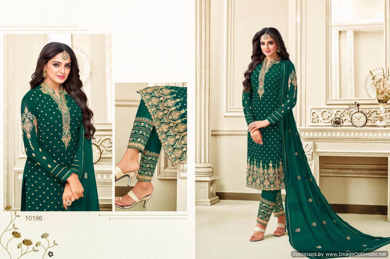 Meera Presents Zisa Vol 53 Faux Georgette Embroidered Designer Salwar Suits