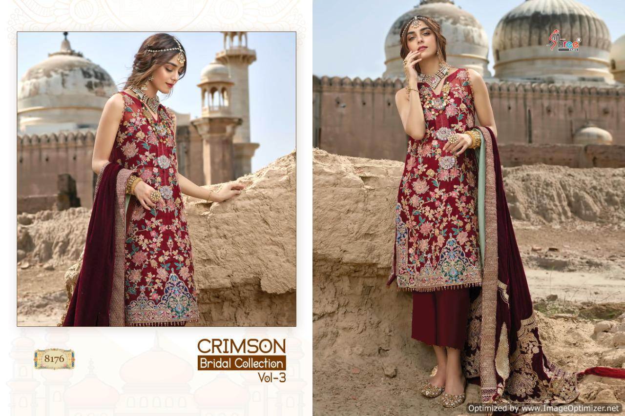 Shree Presents Crimson Bridal Collection 3 Designer Pakistani Salwar Suits