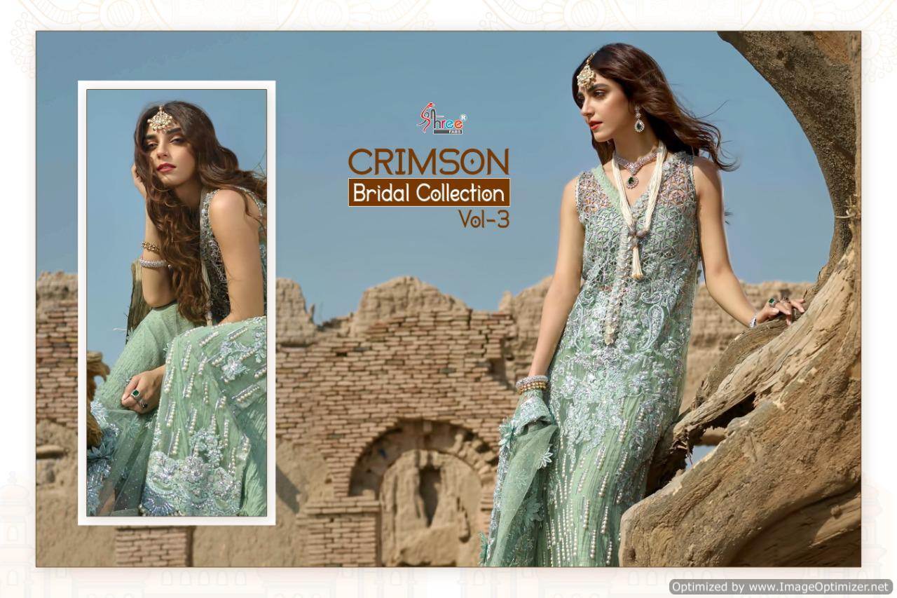 Shree Presents Crimson Bridal Collection 3 Designer Pakistani Salwar Suits