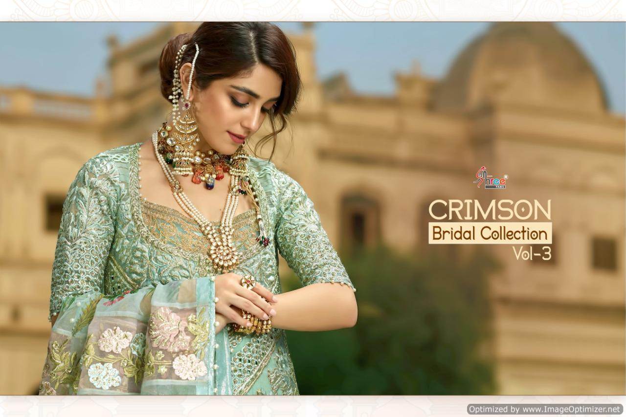 Shree Presents Crimson Bridal Collection 3 Designer Pakistani Salwar Suits