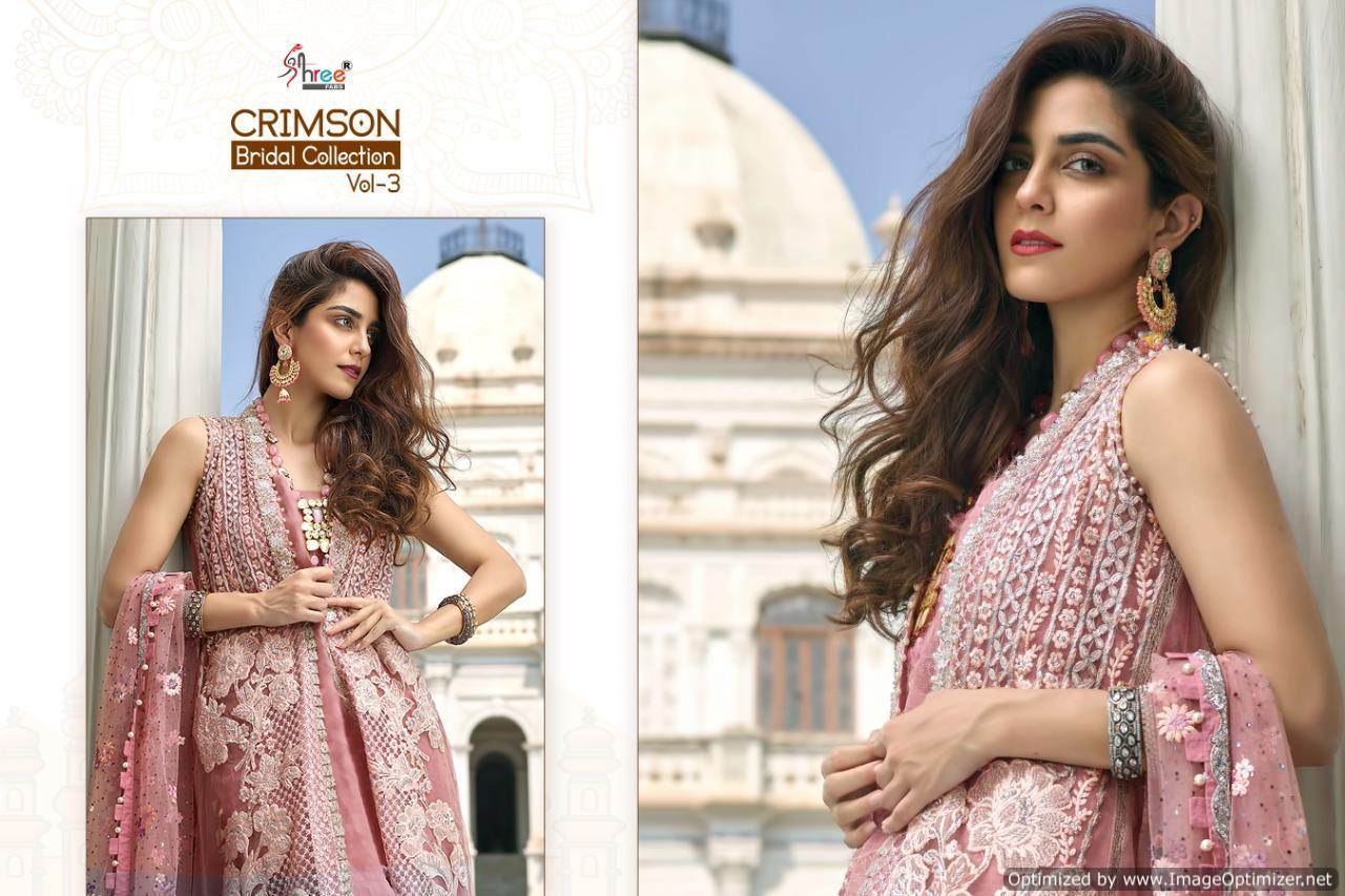 Shree Presents Crimson Bridal Collection 3 Designer Pakistani Salwar Suits