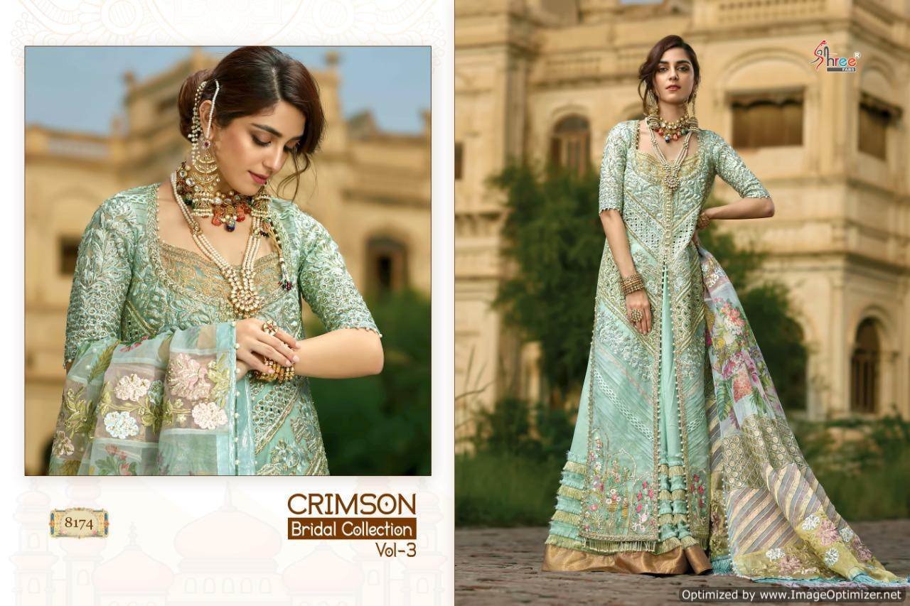 Shree Presents Crimson Bridal Collection 3 Designer Pakistani Salwar Suits