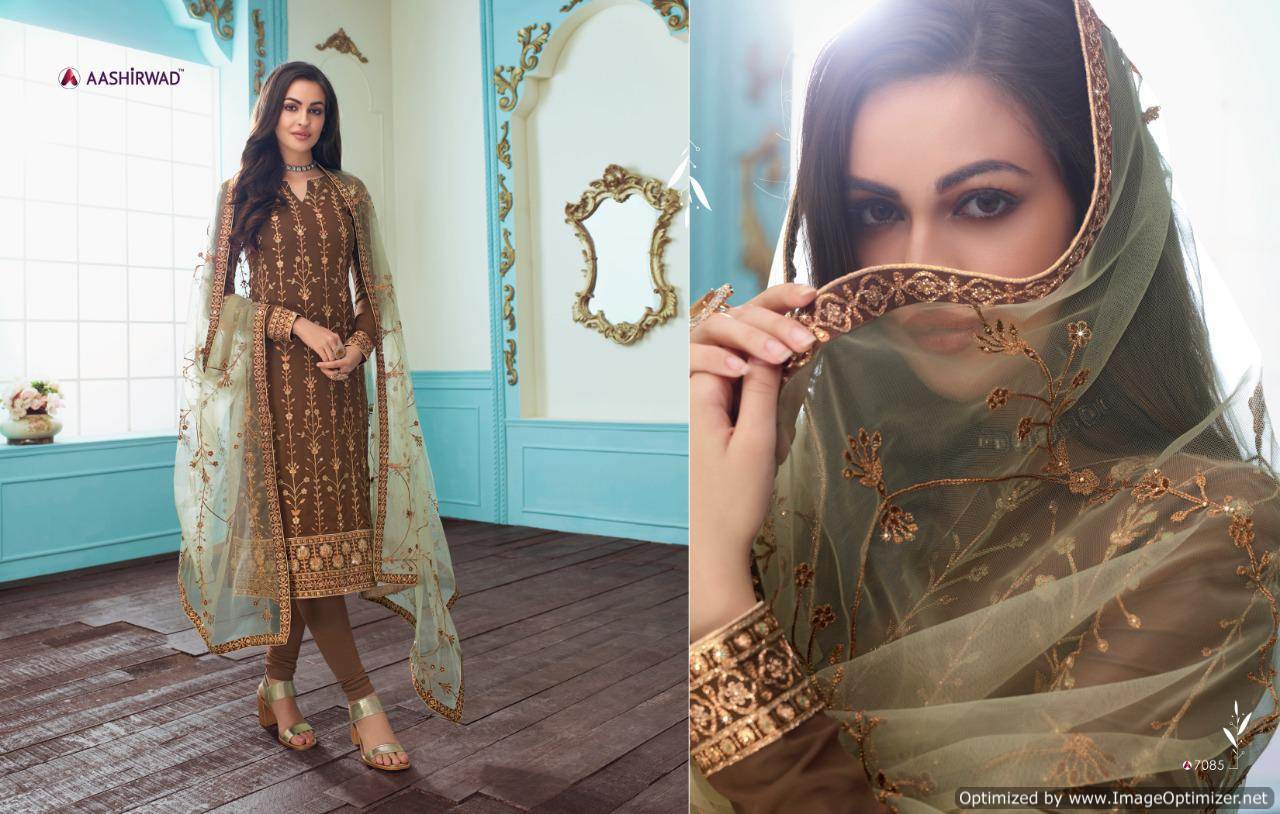 Aashirwad Presents Sajni Real Georgette Heavy Salwar Suits