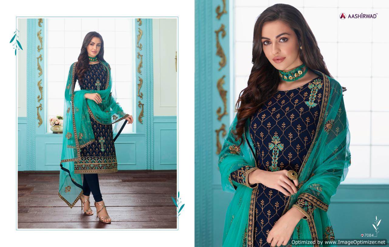 Aashirwad Presents Sajni Real Georgette Heavy Salwar Suits