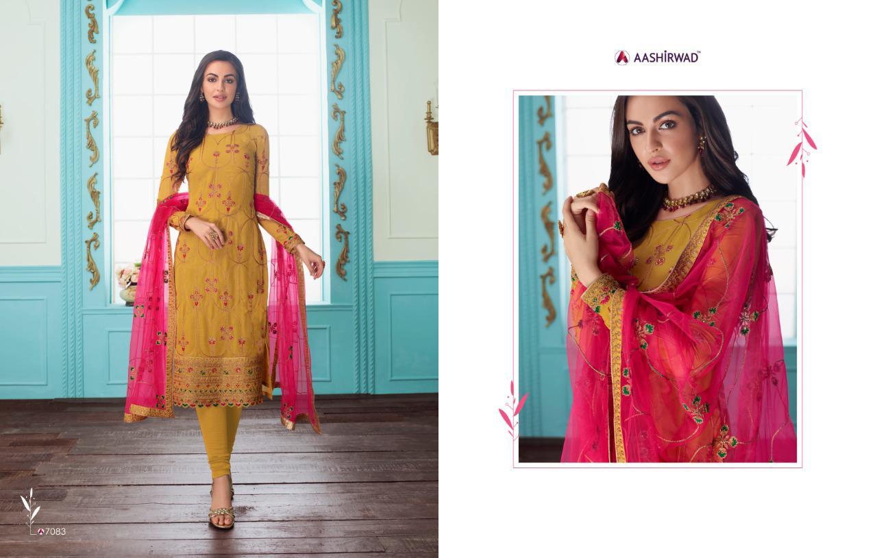 Aashirwad Presents Sajni Real Georgette Heavy Salwar Suits
