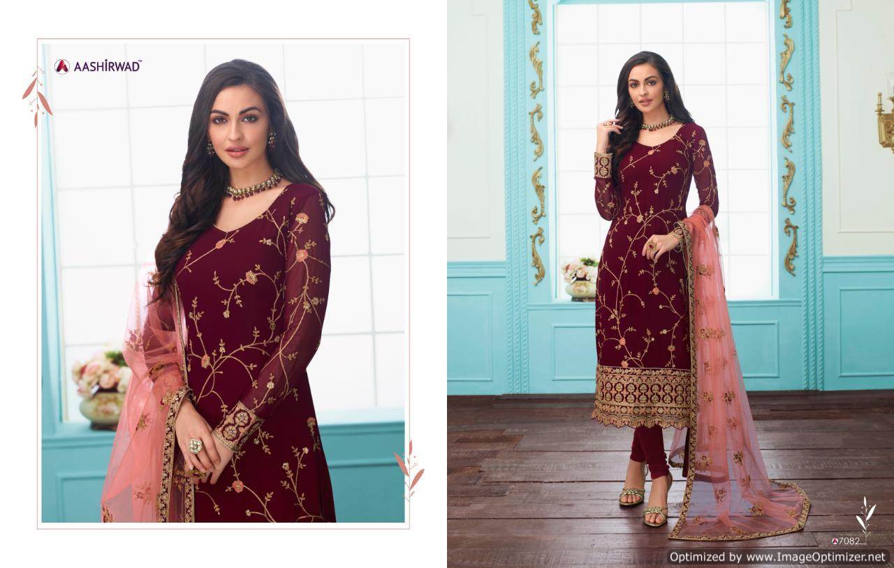 Aashirwad Presents Sajni Real Georgette Heavy Salwar Suits