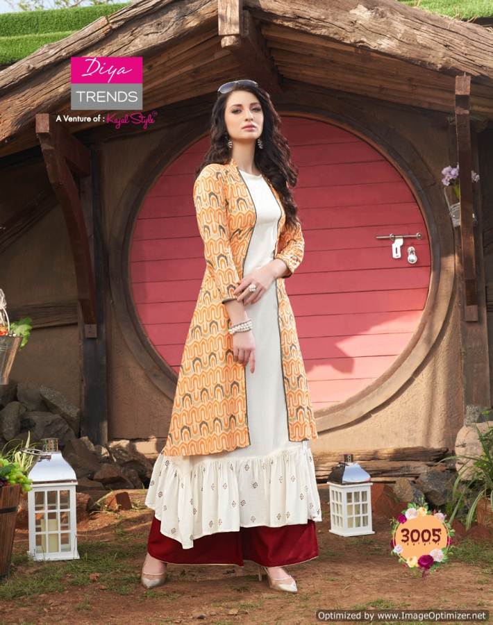Diya Trends Globus City Vol 3 Designer Kurti With Shrug And Bottom