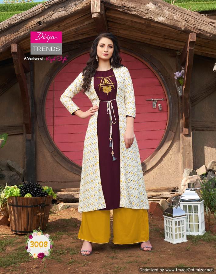Diya Trends Globus City Vol 3 Designer Kurti With Shrug And Bottom