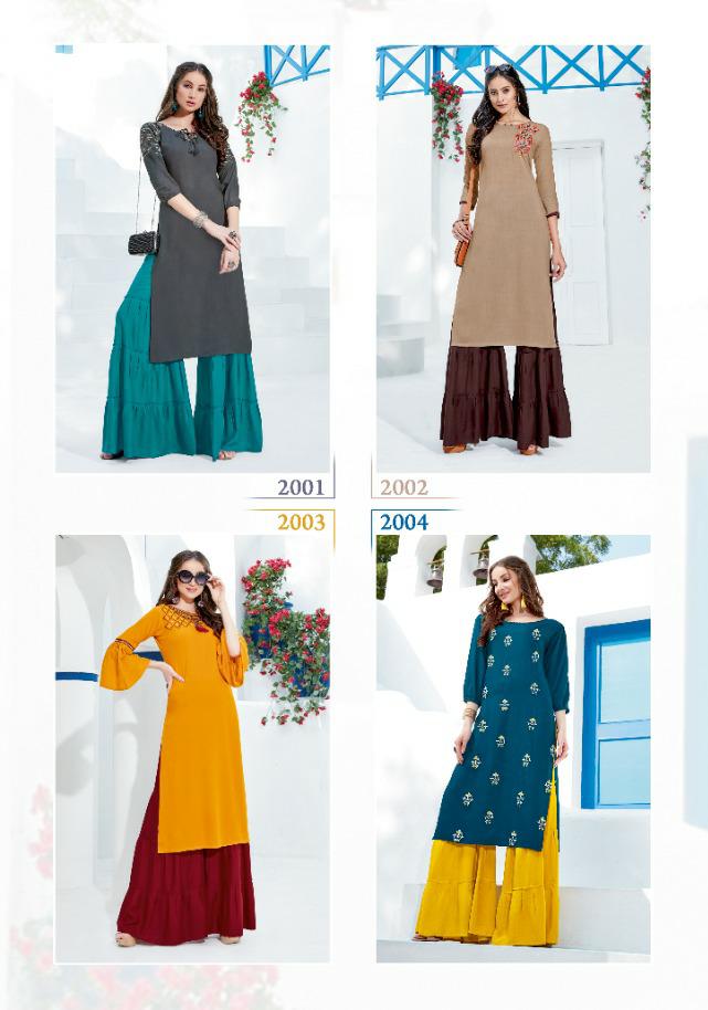 Parra Studio Present Lovely Kurtis With Sarara Catalogue