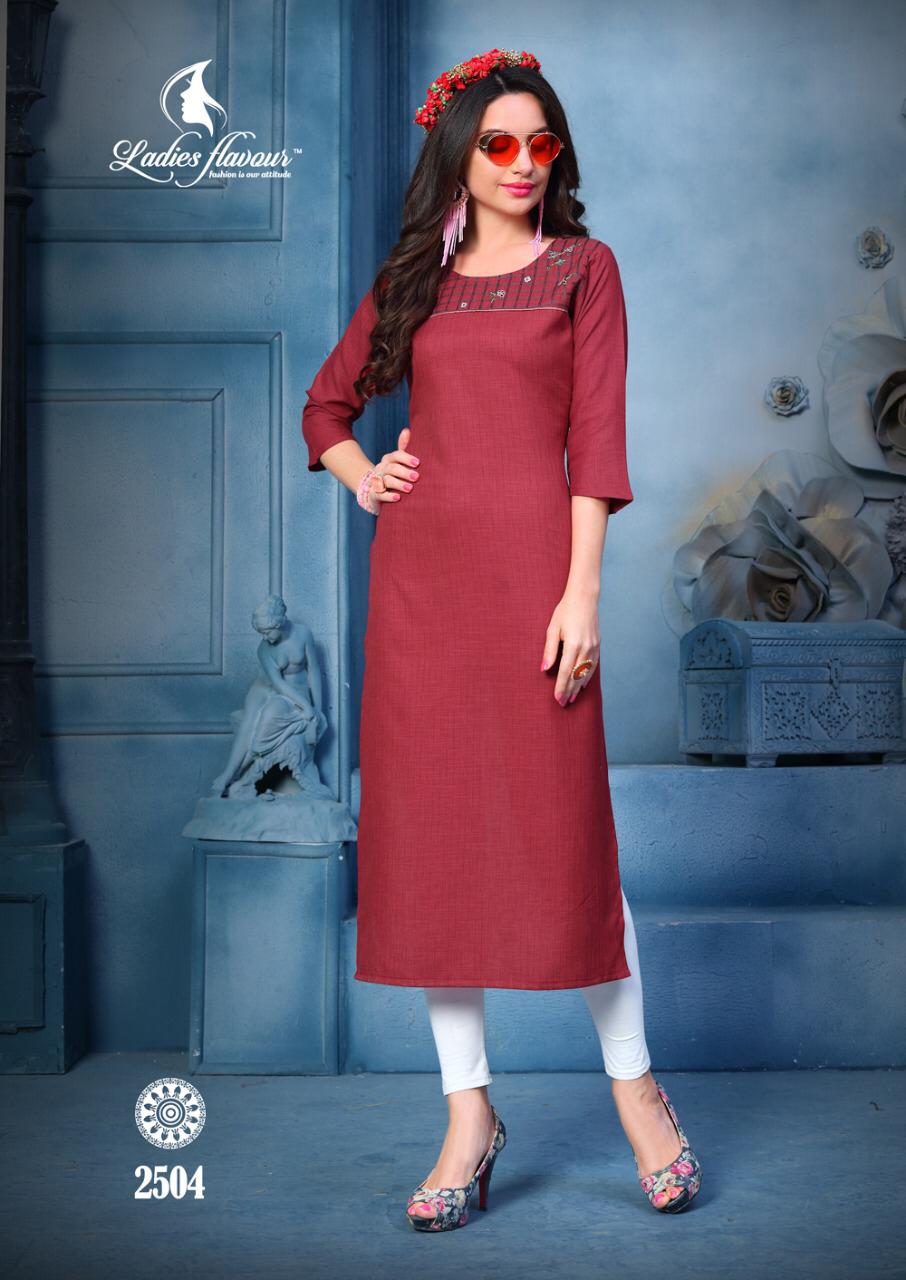 Ladies Flovour Present  Kajukatri Heavy Rayon Casual Wear Kurti Collection