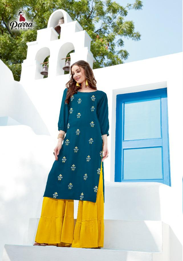 Parra Studio Present Lovely Kurtis With Sarara Catalogue