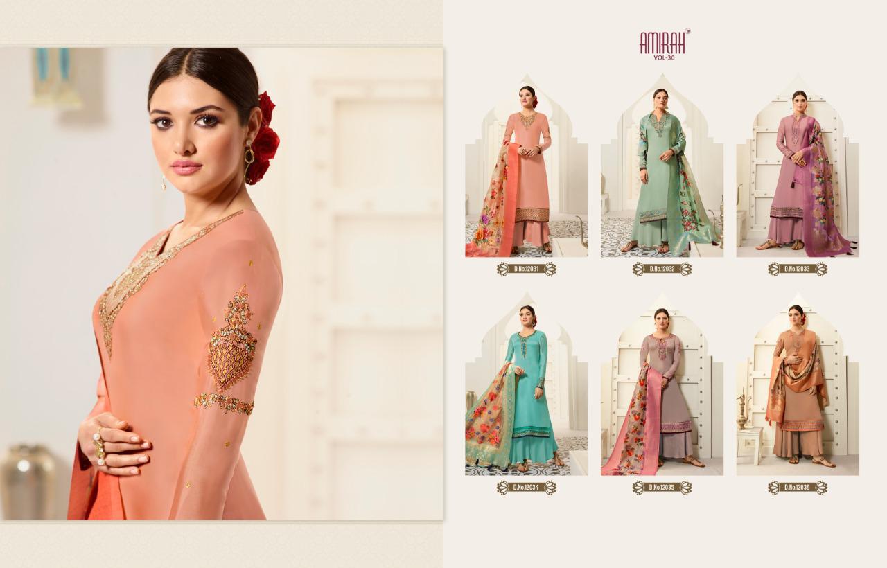 Amirah  Present Amirah Vol 30 Satin Georgette Designer Dress Material