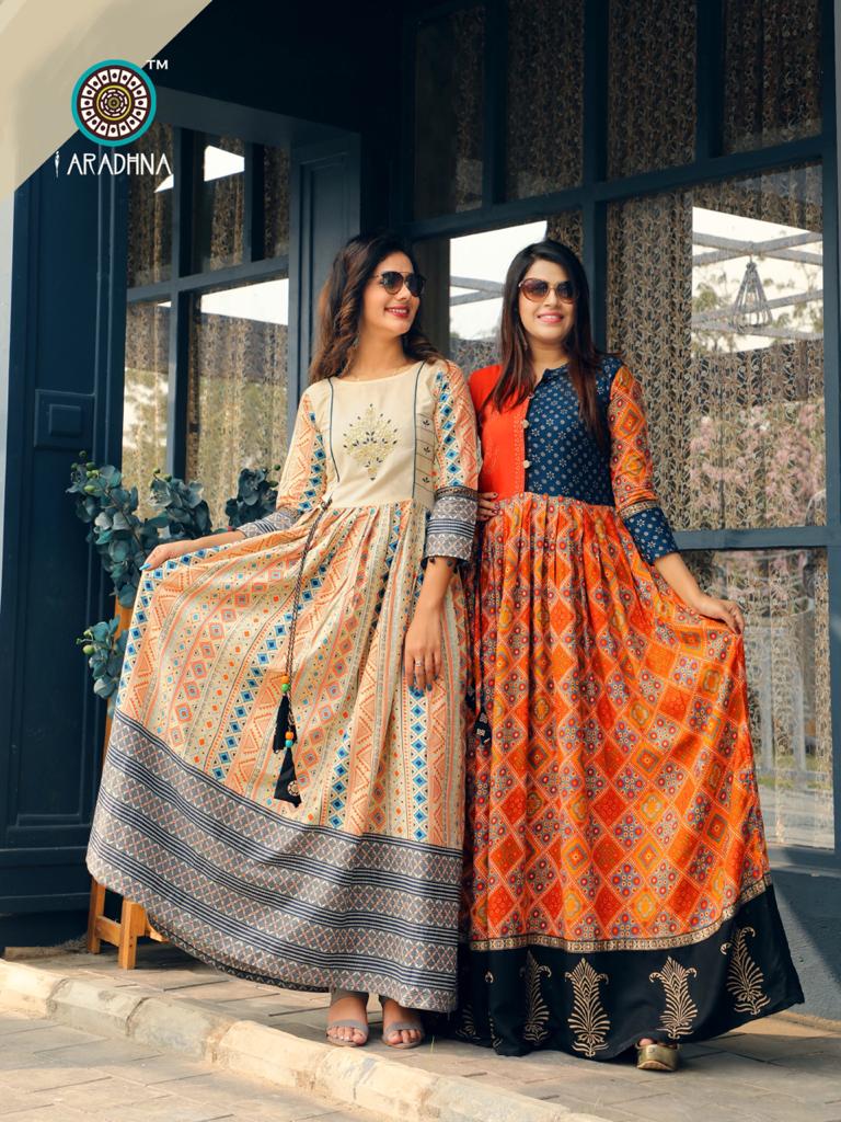 Aradhna Present Taj Vol 2 Long Kurtis Catalogue