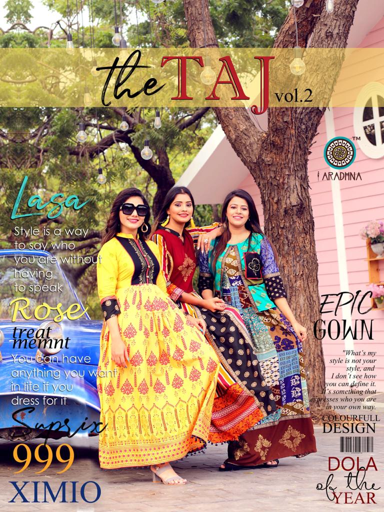 Aradhna Present Taj Vol 2 Long Kurtis Catalogue