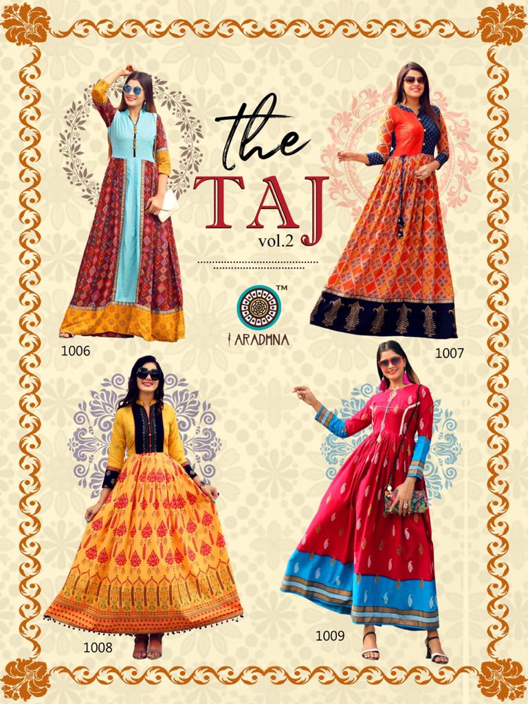 Aradhna Present Taj Vol 2 Long Kurtis Catalogue