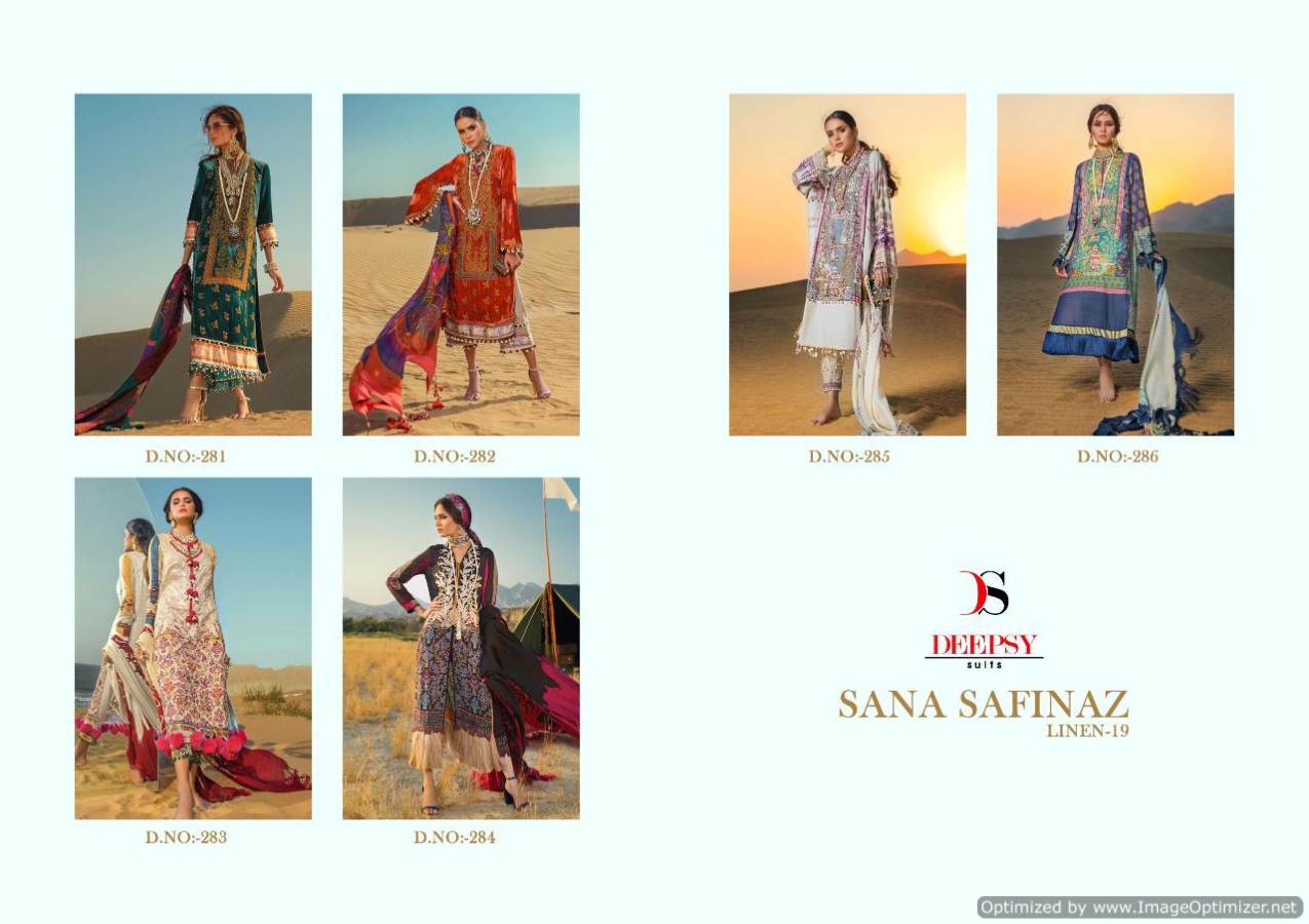 Deepsy By Sana Safinaz Linen Vol 19 Designer Pakistani Suits