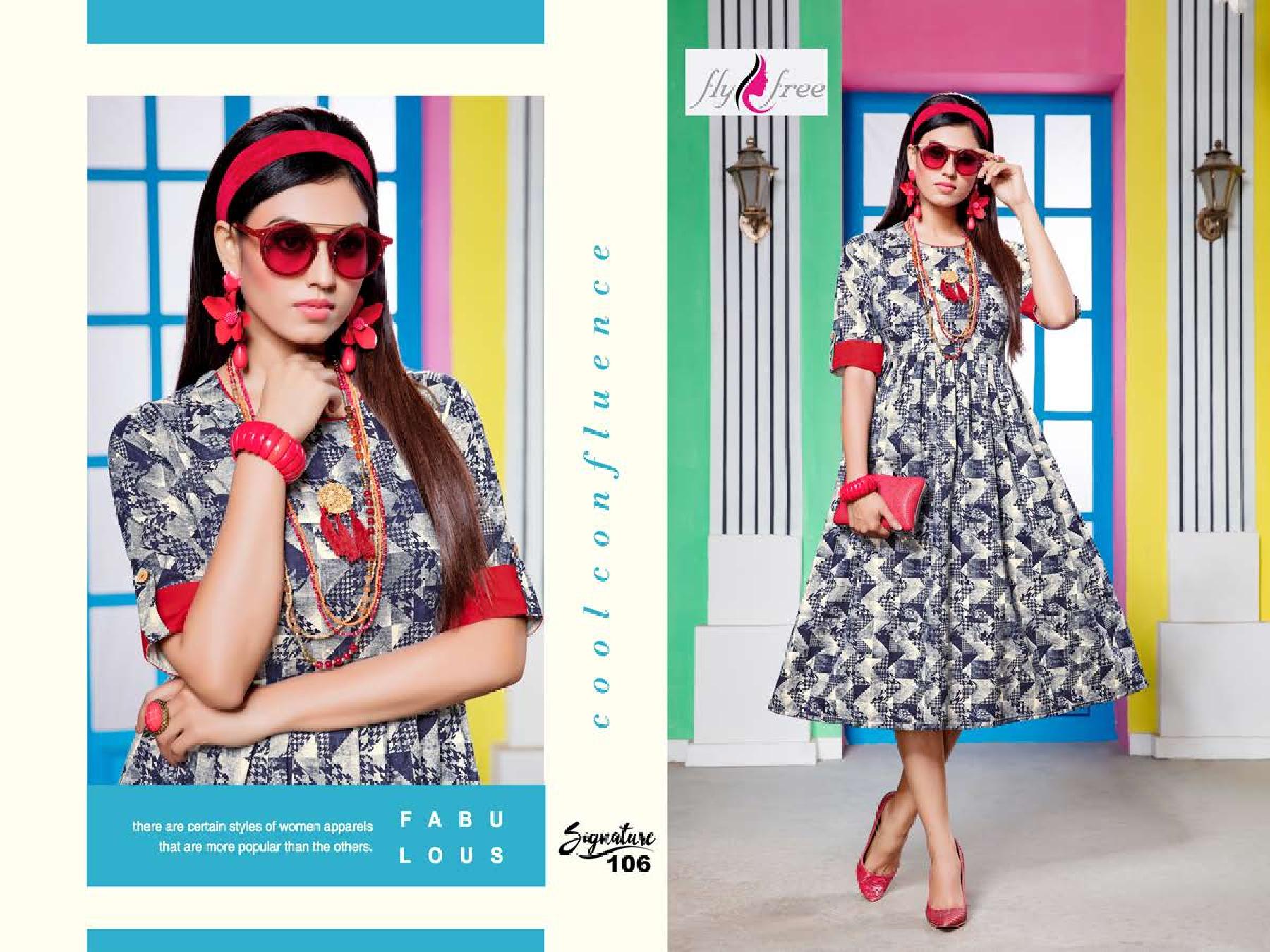Fly Free By Signature Printed Denim Kurtis Catalogue