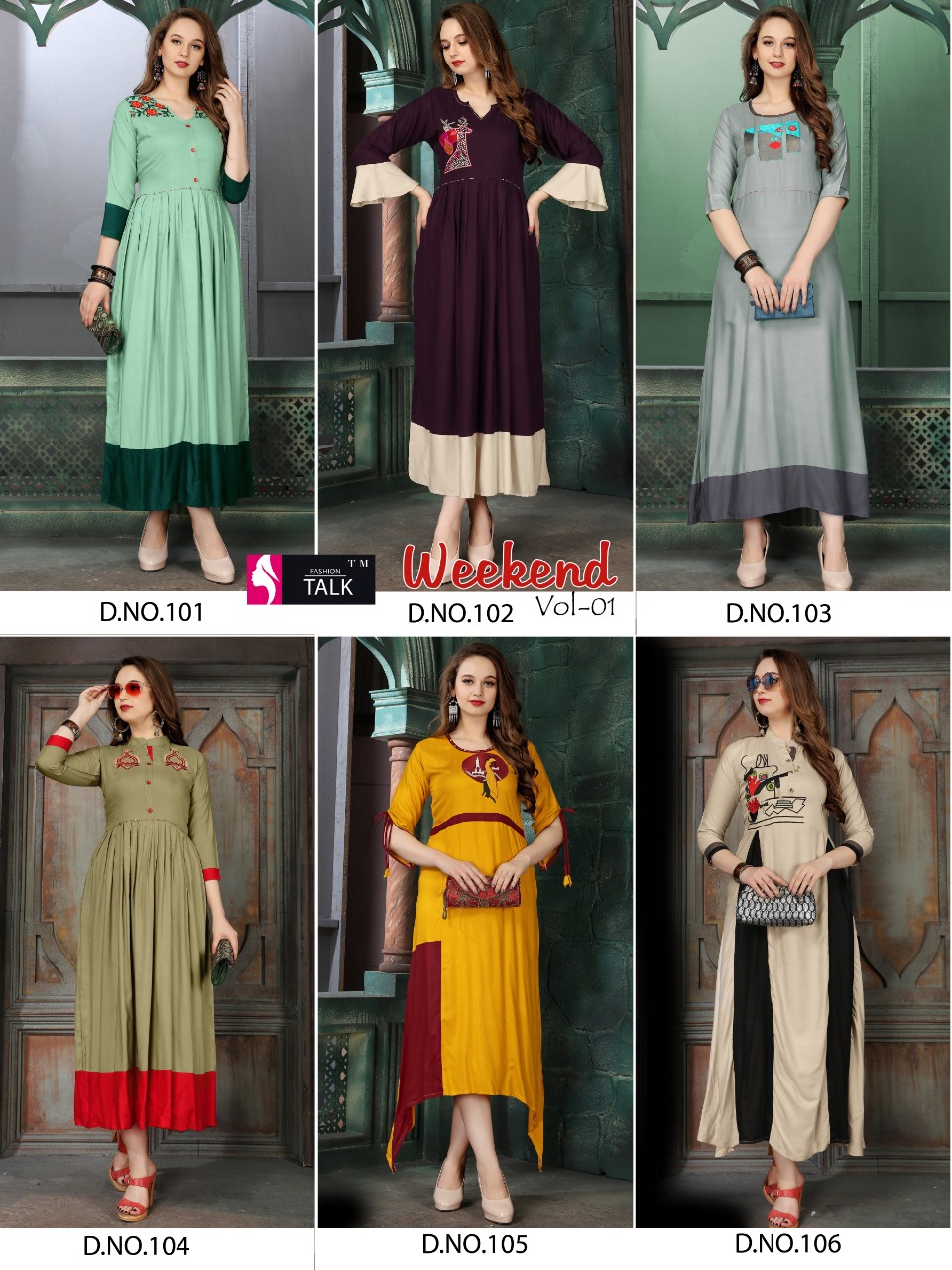 Ft By Weekend Vol 1 Heavy Rayon Kurtis Catalogue.