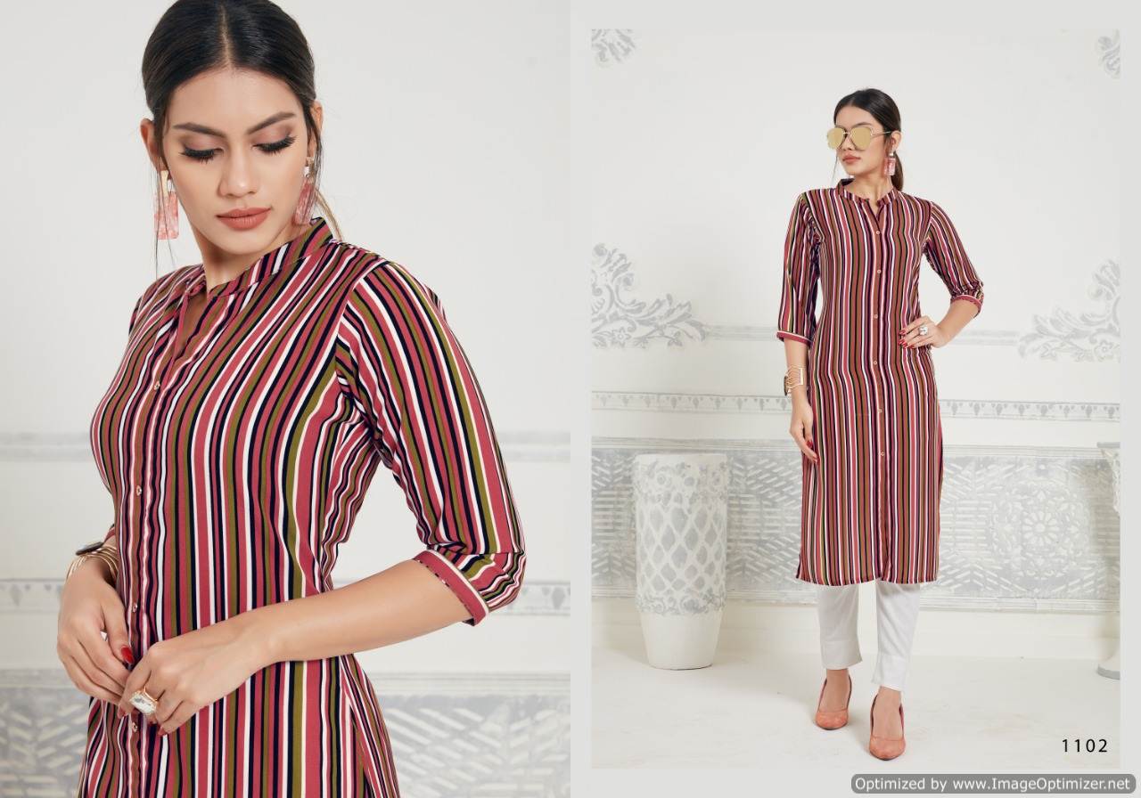 Formal Wear Straight MOHINI Vol 6 Weaving Strips Kurtis With Pant Set, Wash  Care: Handwash at Rs 810 in Surat
