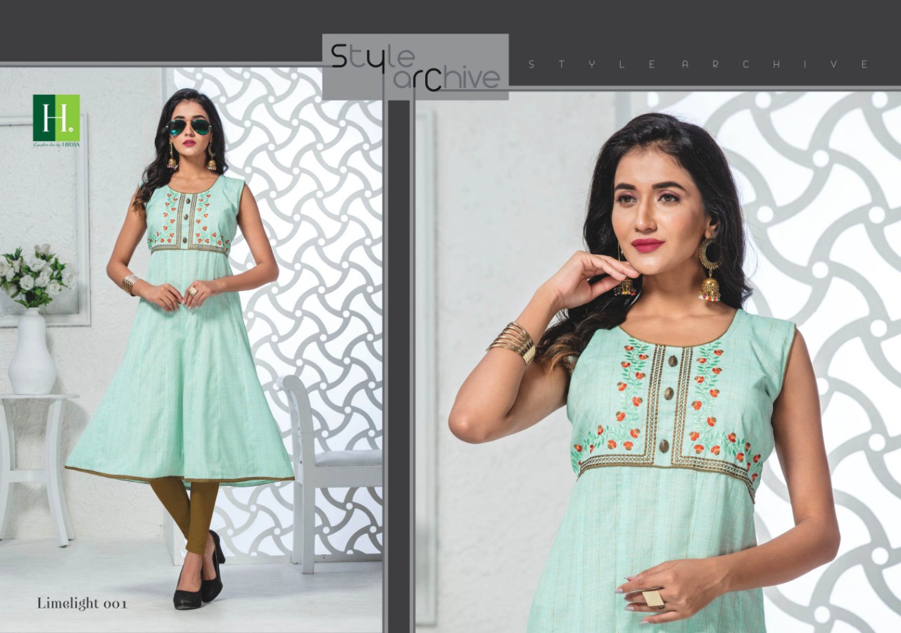 Hirwa Present  Limelight Anarkali Style Short Kurtis Catalogue