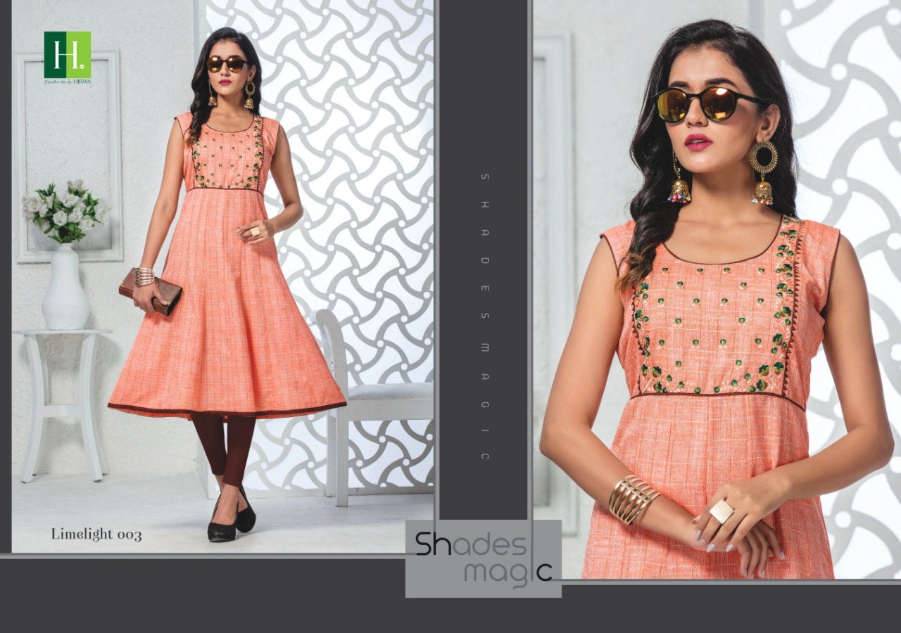 Hirwa Present  Limelight Anarkali Style Short Kurtis Catalogue