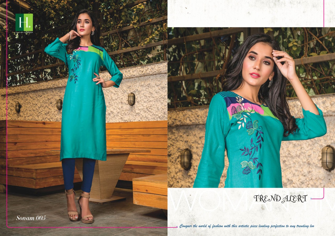 Hirwa Present Sonam Running Wear Kurtis Catalogue