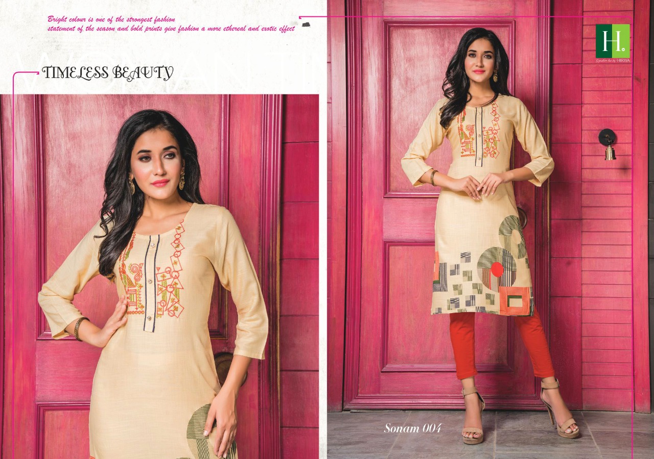 Hirwa Present Sonam Running Wear Kurtis Catalogue