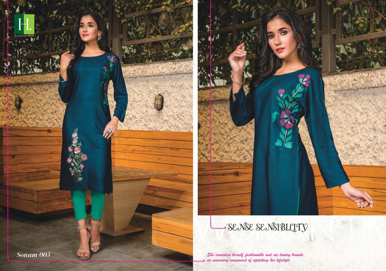 Hirwa Present Sonam Running Wear Kurtis Catalogue
