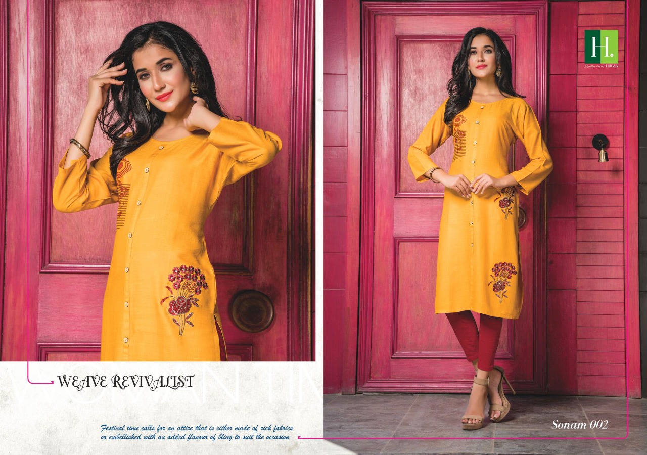 Hirwa Present Sonam Running Wear Kurtis Catalogue